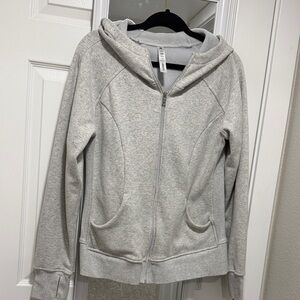 90 Degree By Reflex Light Gray Hoodie